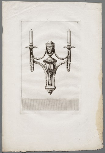 Ornamentprent. Bras de Cheminées et Girandoles (Nederlandse kopie).